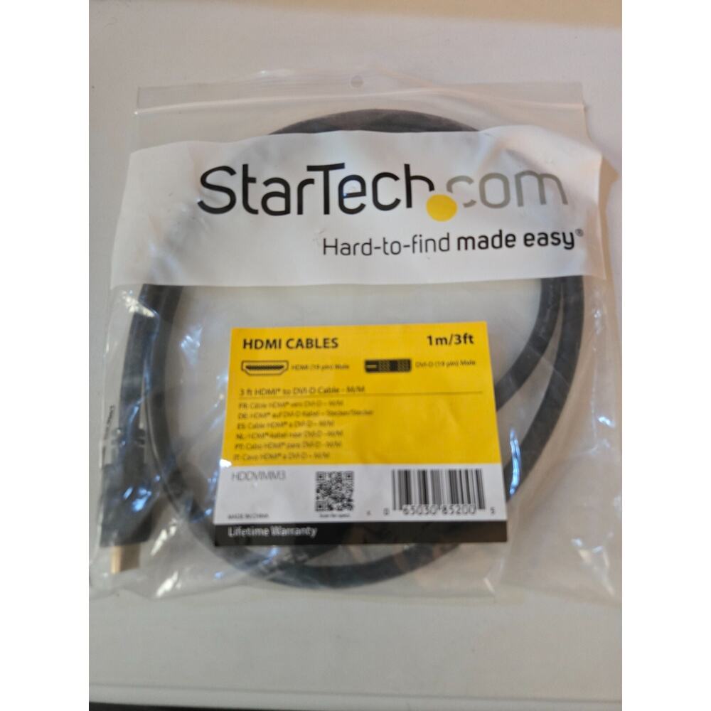 StarTech 3ft HDMI to DVI-D Cable - M/M‎ HDDVIMM3 1m. New OEM HDMI To DVI Cord.
